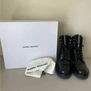 Isabel Marant Women’s Black ‘campa’ Ankle Combat Boots Size 37